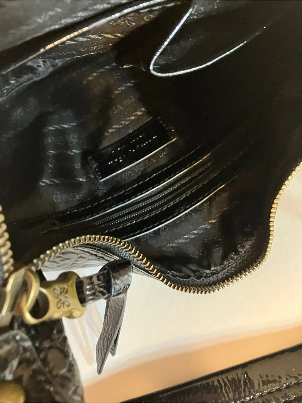 Simply Vera Vera Wang Bronze Black Croc Hobo Bag Metallic